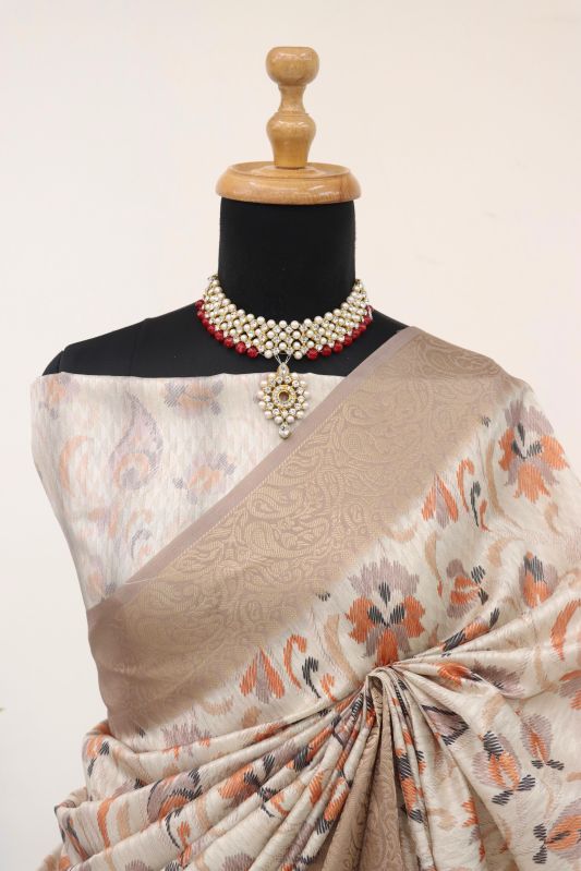 Silk Handloom Palov Border Printed Saree