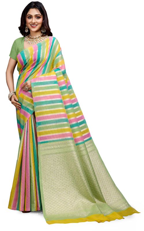 Rajni Pista Cotton Silk Saree