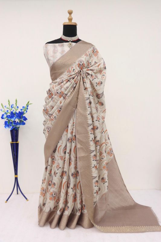 Silk Handloom Palov Border Printed Saree