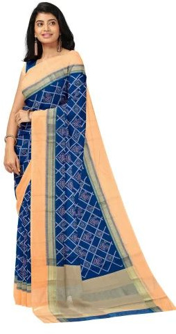 Ksr Handlooms Beautiful Border Design Gadwal Violet Cotton Saree With Running Blouse