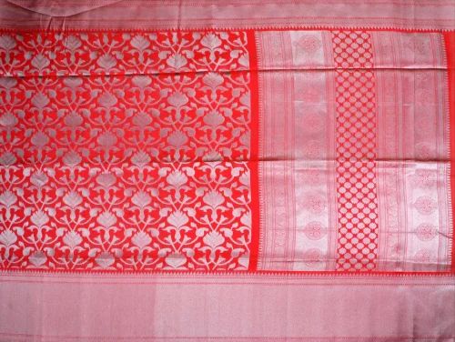 Ksr Handlooms Red Muga Allover Printed Saree