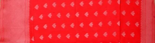 Ksr Handlooms Red Muga Allover Printed Saree