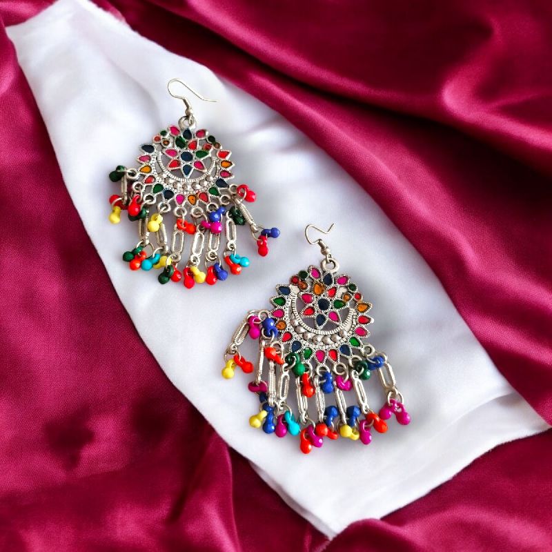 JJO18 Ladies Beautiful Multicolor Oxidized Drop Earrings