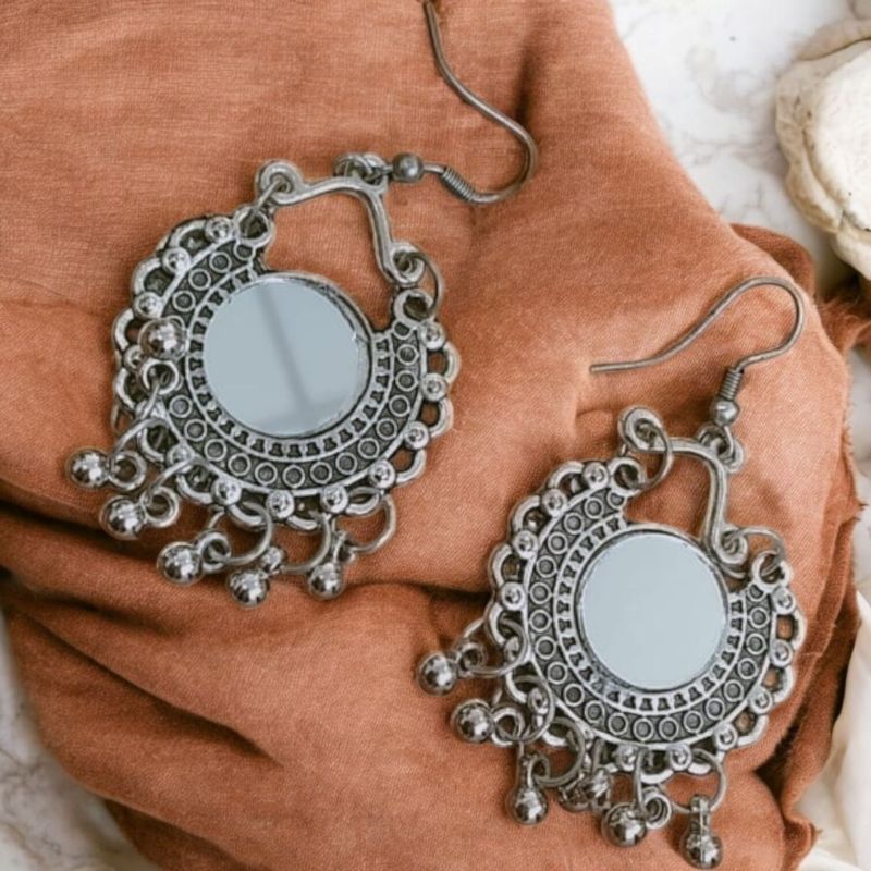 10 Mirror Work Oxidized Necklace Set