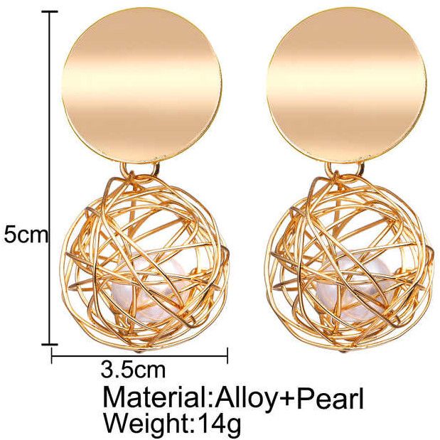 JJK8 Ladies Rose Gold Pearl Beaded Stud Earrings