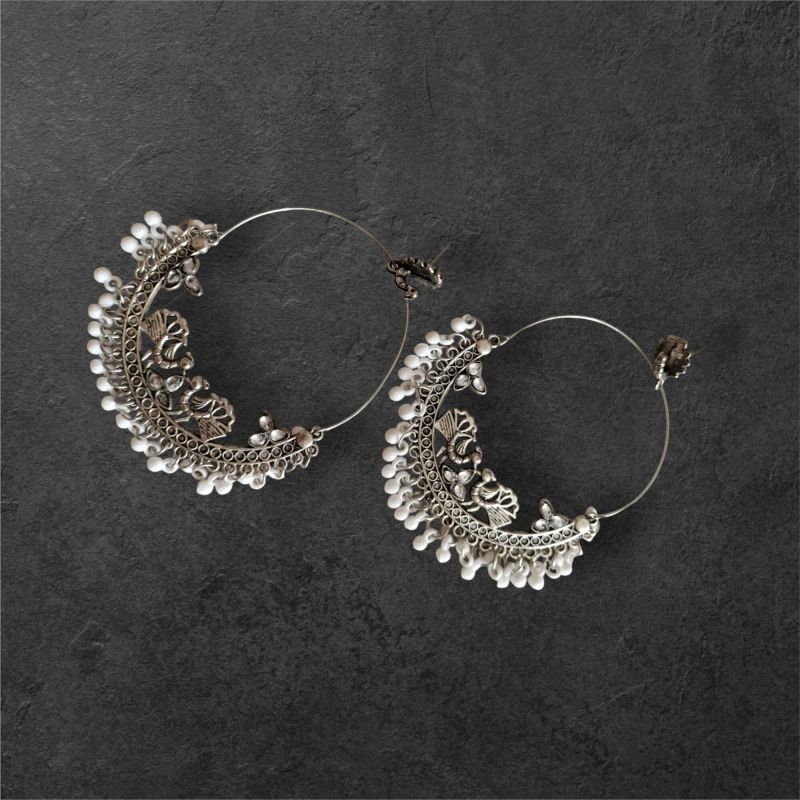 JJO17 Ladies Designer Oxidized Big Bali Earrings