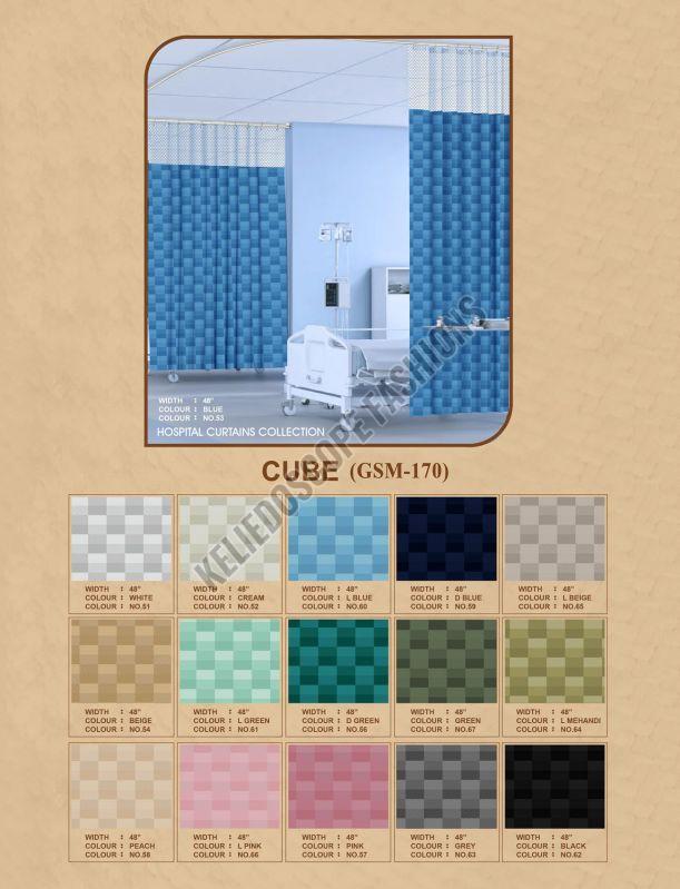 170GSM Polyester Cube Design Hospital Curtain Fabric