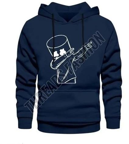 Mens Cotton Graphic Print Fleece Lined Hoodies