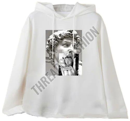 Mens Graphic Print Polyester Pullover Hoodie