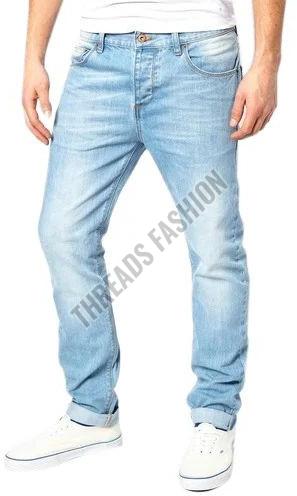 Mens Light Wash Denim Jeans