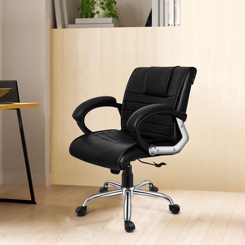 Oakcraft Horizon Medium Back Leatherette Ergonomic Office Chair