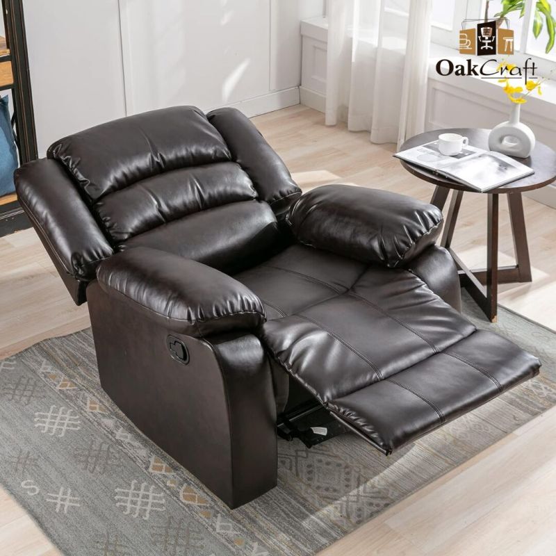 Oakcraft Manual Recliner Chair Sofa With Leatheratte