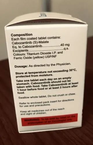 Cabozantinib 40 Mg Tablet