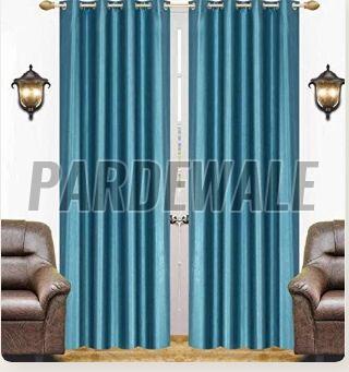 Aqua Blue Semi Blackout Plain Curtain