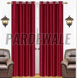 Maroon Semi Blackout Plain Curtain