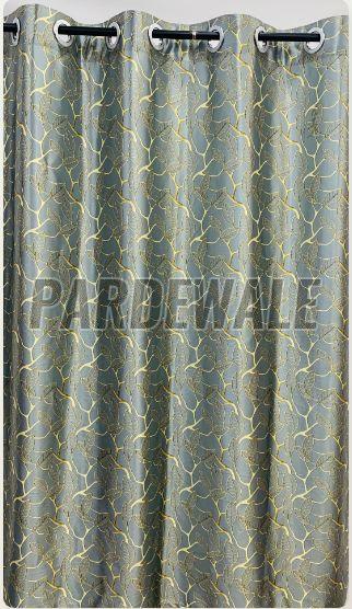 Pastel Grey Leaves Print Curtain