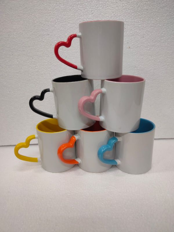 Ceramic Sublimation Heart Handle Mug