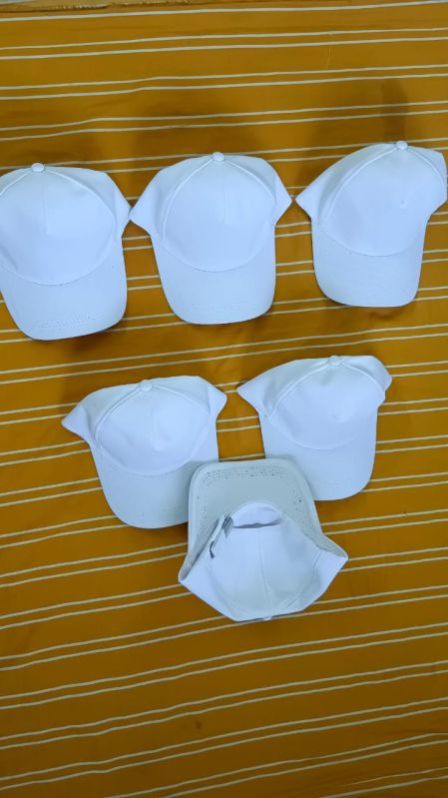 Cotton White Plain Cap