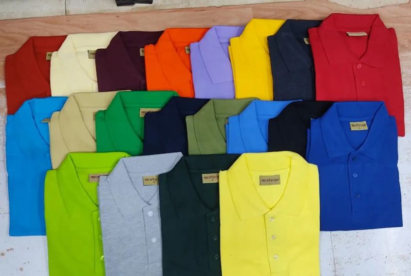 Mens Plain Cotton Collar T Shirt