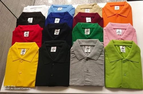 Mens Plain Cotton Collar T Shirt