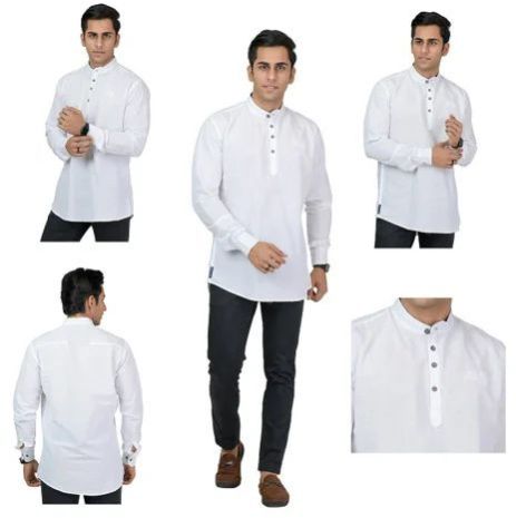 Mens Plain Short Kurta