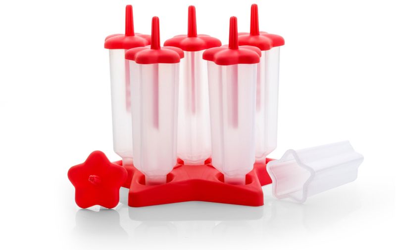 Red Plastic Ice Candy Maker Set