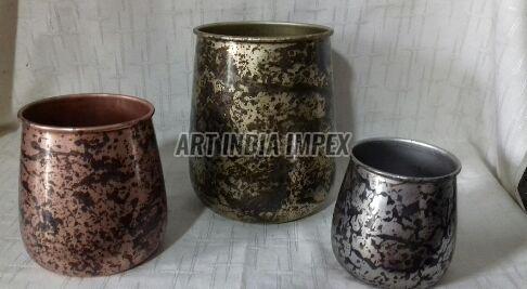 Galvanized Iron Planter Set