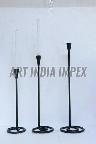 Iron Table Top Candle Holder Set Of 3 Pcs
