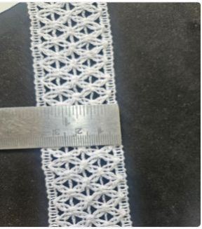 White 2 Line Cotton Lace