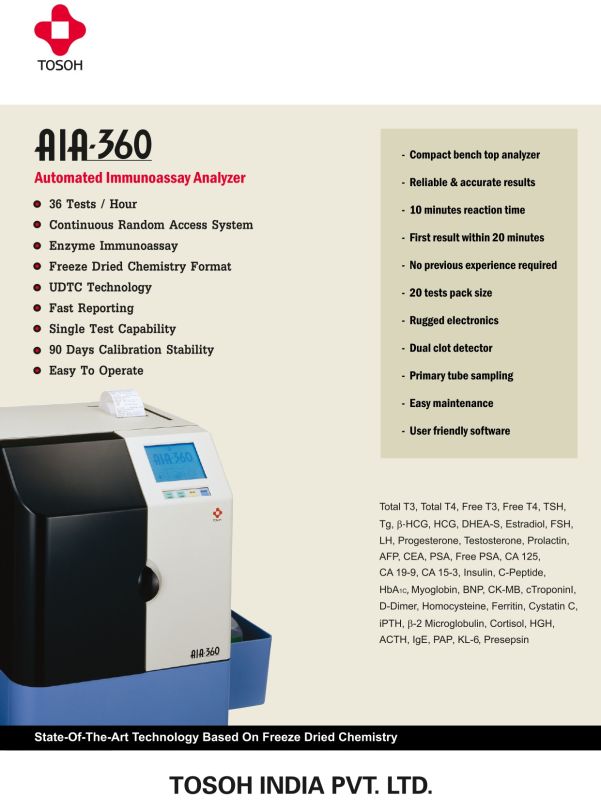 Tosoh Aia 360 Immunoassay Analyzer