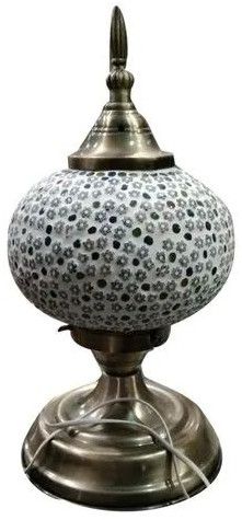 Metal Frame Mosaic Glass Table Lamp