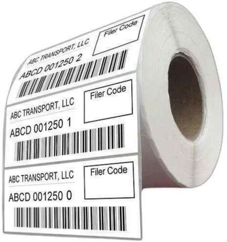 Paper Printed Barcode Label Rolls, Color : White