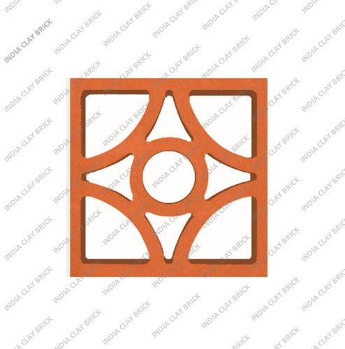 Natural Clay Terracotta Opal Jaali 200X200mm, Form : Hollow