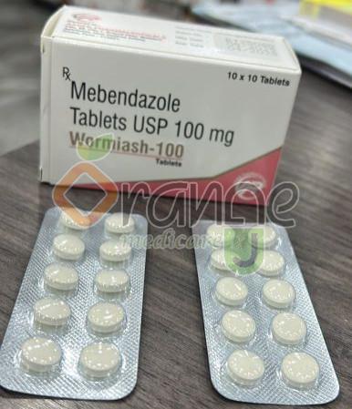 Wormiash Mebendazole 100mg Tablets, Packaging Type : Strips