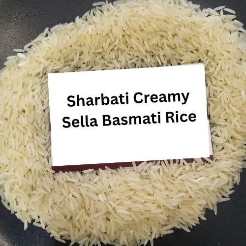 Organic Sharbati Creamy Sella Basmati Rice, Variety : Long Grain