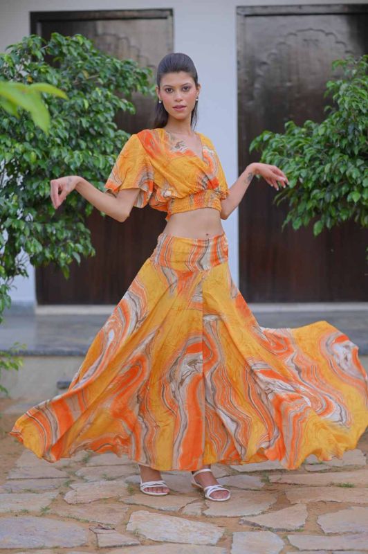 Bobin Top Silk Women Co Ord Set