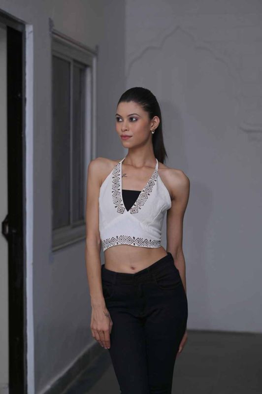 Jute Printed Crop Top