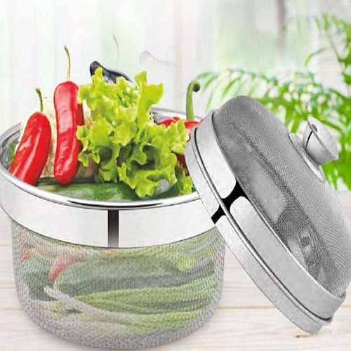 Circular Stainless Steel Round Flat Wire Basket With Lid