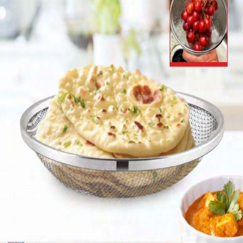 Polished Stainless Steel Roti Basket 20 22cm