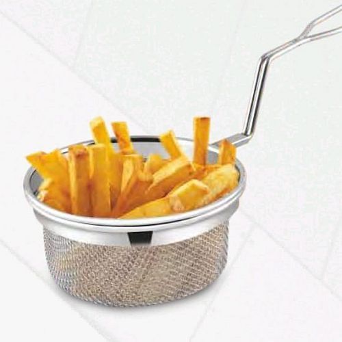 Stainless Steel Wire Mesh Fry Basket, Color : Silver