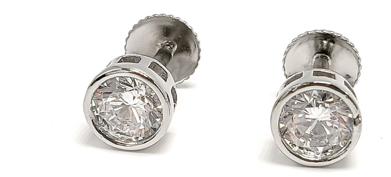 Bezel Diamond Stud Earrings