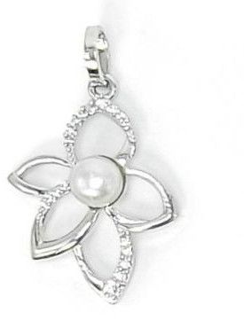 Five Petal Pearl Floral Pendant