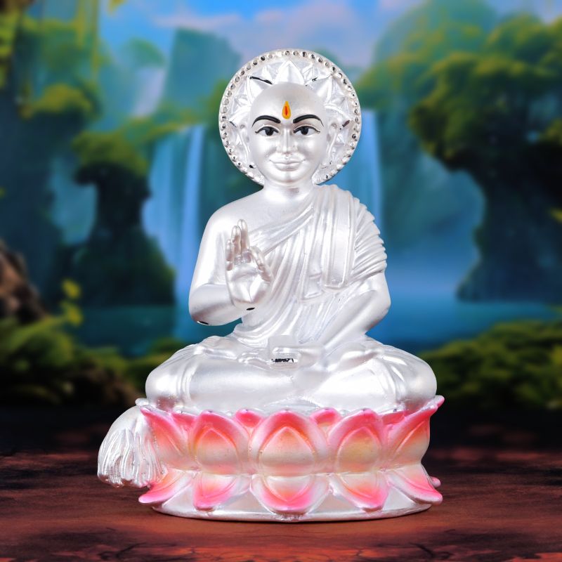 Lotus Pedestal Jain Tirthankara Blessing Statue