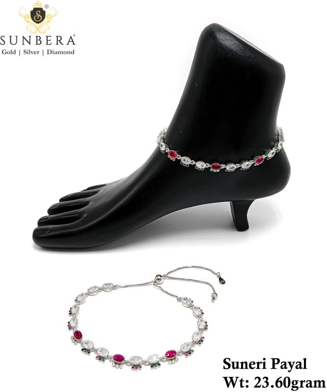 Suneri Stone Silver Anklet