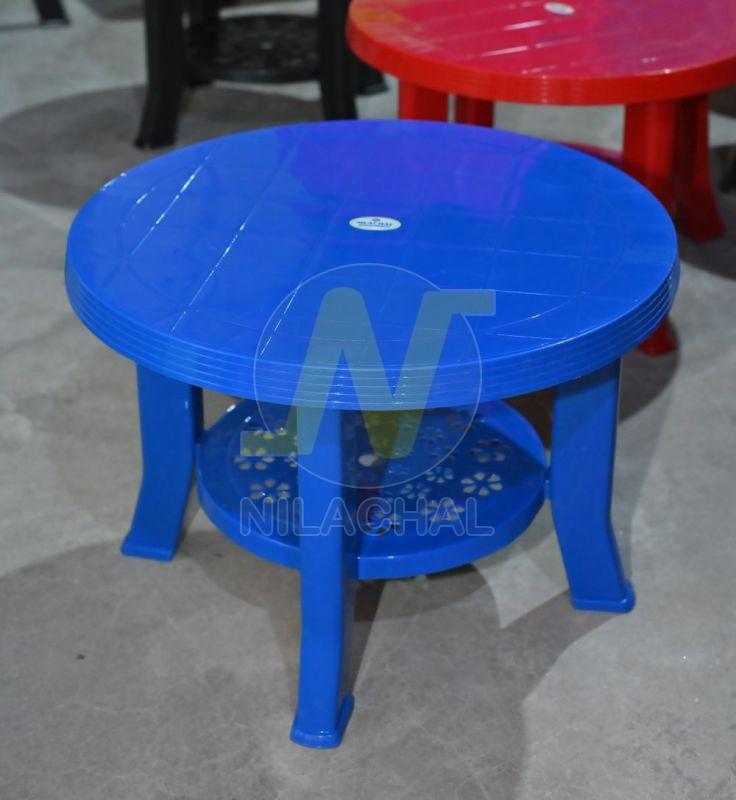 Blue Round Plastic Coffee Table