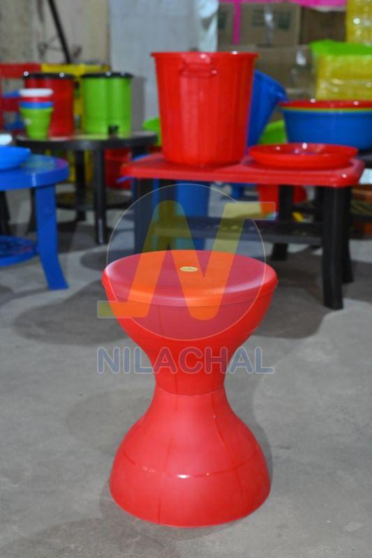 Red Plastic Damroo Stool