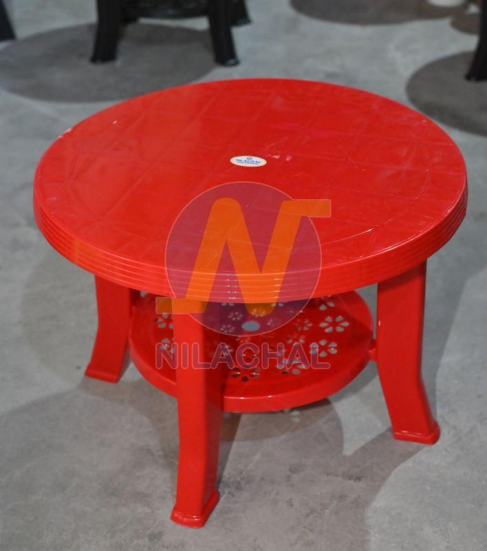 Red Round Plastic Coffee Table
