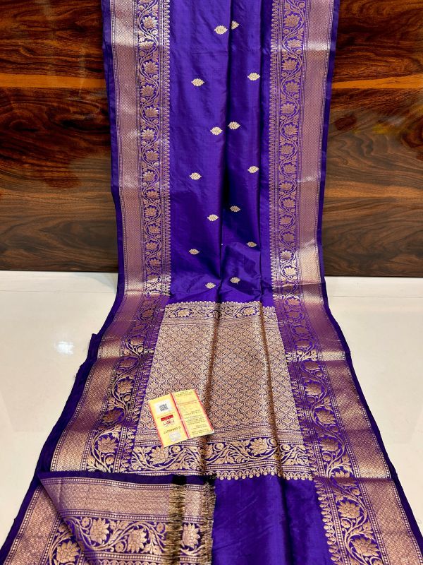 Ladies Purple Zari Banarasi Saree