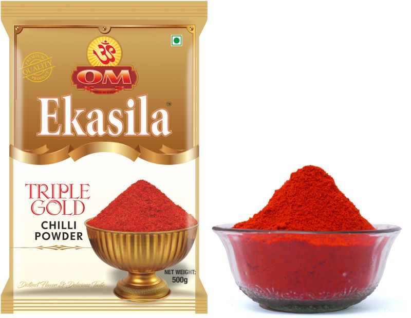 Om Ekasila Triple Gold Chilli Powder 500 Gram
