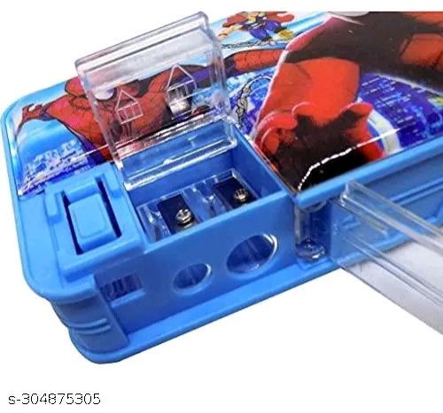 Plain Coated Plastic Geometry Box, Color : Blue for Student Use